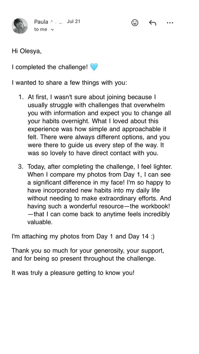 Paula's full message