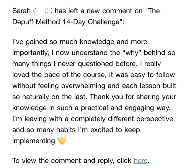 Sarah's full message